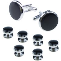 Mens Cufflinks and Studs Set for Tuxedo Shirts Business Wedding Party Cuff Links Classic Accessories Tie Clasp Collar Clips Gift