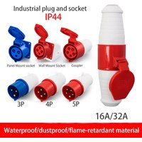 IP44 16A/32A Industrial Plug and Socket Waterproof Connector 3PIN 4PIN 5PIN Waterproof Electrical Connection Wall Mount Socket