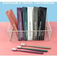 6PCS Disposable Toothbrush Travel Portable Toothbrushes Hotel Supplies Individual Packing Disposable Tooth Brush