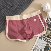 M-3XL Mens Cotton Underwear Boxer Shorts Casual Mid-rise Elastic Waistband Men's Panties Comfortable Breathable Underpants Cueca