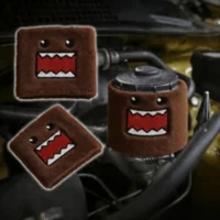 Pink Brown Domo Kun Brake Reservoir Sock Cover Universal Car Indian Motorcycle Oil Tank Mod Accessories