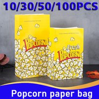 10/30/50/100pcs wholesale Popcorn paper bag Use kraft paper bags for holiday parties, birthday parties, and movies