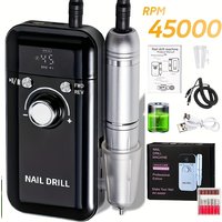 DianaBeauty 45000RPM Nail Drill Machine Portable Nail Polisher Low Voice Electric Professional Nail Lathe with HD LCD Display