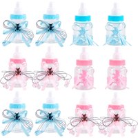 6/12pcs Plastic Feeder Bottle Blue Pink Baby Bottle Candy Box Christening Gender Reveal Baby Shower Birthday Party Gifts favors