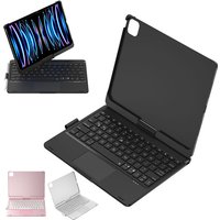 for iPad 10th 2022 iPad 11th 2025 Case with Bluetooth Keyboard Pen Slot RGB Backlight 360 Degree Rotatable Foldable Stand Cover