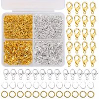 500pcs/Box Gold Silver Lobster Clasp Open Jump Rings For Jewelry Making Bracelets Necklaces Hooks Chain Closure DIY Accessories