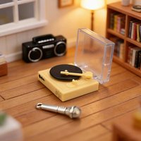 3-piece dollhouse record player set that can be opened, suitable for decorating living rooms, singing rooms, and other scenes