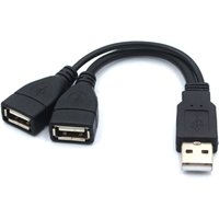 High Quality USB 2.0 Cable USB Double Splitter Adapter Cable One To Two Female To USB 2 Male Power Extension Cable 15-30cm Long