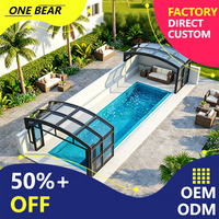 Any Size Custom Wide Size Aluminum Pool Guard Clear Vision Look All Weather Defend Suburban Yard Pool Shade Top Cover