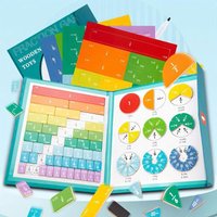 Educational Math Magnetic Fraction Tiles with 51 Pieces Includes Fraction Demonstration Book for Student Classroom Learning