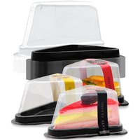 10/30pcs Clear Plastic Cake Box, Disposable Cheesecake Boxes Triangular Pie Box Dessert Containers for Bakery (No Stickers)