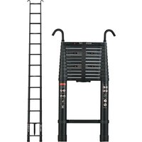 5M/16.5FT Telescoping Ladder, Aluminum Telescopic Ladder with 2 Detachable Hooks for Home Use or Outdoor Working,330 Lb Capacity