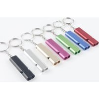 Whistle Flat Aluminum Alloy Dual Frequency Survival Double Tube Outdoor Survival Survival Whistle Equipment Equipped EDC Tool