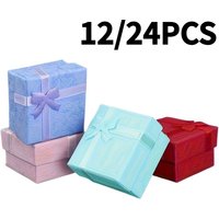 12/24PCS Multicolor Ring Gift Box Jewelry Storage Box Earring Pendants Necklaces Valentine's Day Birthday Gift Packaging