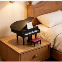 1PC Mini Upright Grand Piano Dollhouse Furniture Model Simulation Decorative Miniature for Dollhouses Shooting Props