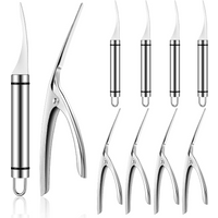Stainless Steel Shrimp Stripper Peeler Shrimp Line Prawn Shell Peeler Durable Shrimp Cleaner Knife Kitchen Shrimp Peeling Tools