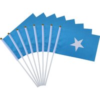 Aerlxemrbrae Custom Hand Flag 14*21cm 100 PCS/ Lot Somalia Hand Flag Polyester Small Size Flying Banner Custom Hand Flag