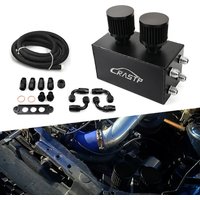 2L Aluminum Oil Catch Can Breather Tank With 3M AN10 Fuel Hoses + Fitting Battery Tie Down For Honda Civic Integra EK EG DC