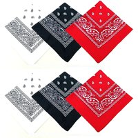 AliExpress NONE 1/3/6pcs Cotton Bandana Headband Denim Men'S Cycling Sports Headwear Wrist Guard Single-Sided Headscarf Paisley Scarf