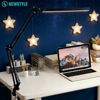 Eye-Caring LED Folding Metal Desk Lamp 3 Colors Adjustable 10 Brightness Levels Flexible Rotating Lamp Head for Home Reading PC