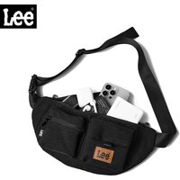 LEE Original Black Fashion Fanny Pack Women Men Korea Style Waterproof Nylon Crossbody Chest Bag Sport Phone Shoulder Waist Bag