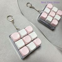 Antistress 9 Keys Keyboard Button Fingertip Key Cap Pendant Keyboard Fidget Keychain Stress Relief Toys For Children Adults Gift