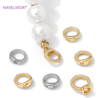 10/20Pcs 18K Gold Plated End Beads Tip,Brass End Caps For Jewelry Making,Connecting Rings For Jewelry,DIY Bracelets Accessories