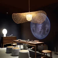 Lampa wisząca Wabi Sabi z rattanu, japońska, naturalna bambusowa, E27 LED, do sypialni, jadalni, dekoracja domu, oświetlenie.