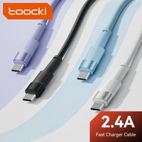 Toocki 2.4A Micro USB Fast Charging Cable for Fan Earphones Colorful USB A to Micro Braided Wire Data Cord for Xiaomi Samsung