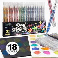 12/18Pcs Glitter Gel Pens Set 1.0mm Bold Point Assorted Colors Large Capacity Ink for Adult Coloring Journaling DIY Art