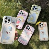Cartoon Animal Fruits Series Rotating Stickers With Holder Phone Case for iPhone 16 15 14 13 12 11 Pro Max Xs max XR X Cover