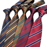 8cm Width New Formal Striped Silk Neckties For Men Business Paisley Brown Neck Ties Tuxedo Wedding Party Accessories Cravat Gift