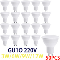 50PCS GU10 Led Bulb Light 220V Spotlight Bulb Bombillas LED Lamp Decoration Lamp Light energy saving Lampara For Home Office