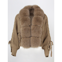 OFT-Veste Courte et Chaude avec Col en Fourrure de Renard group pour Femme, Manteau Décontracté avec Patte de Fourrure Naturelle, Nouvelle Mode Hiver 2023