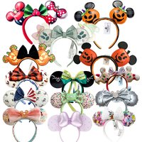 PU Pumpkin Mickey Mouse Ear Headband COSTUME Hallowmas Headband Cosplay Plush Gift Usa Flag Girls Party Hairb image 4