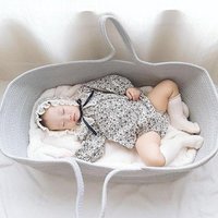 Portable Baby Moses Basket for Carrier Cotton Rope Woven Crib Newborn Sleeping B