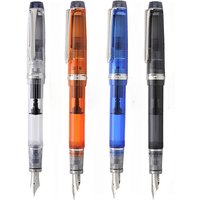 New Pilot Blue Resin Piston Fountain Pen 14K Gold F 0.5mm Nib Ink Pen Stationery Smooth Writing Office Meeting Student Gift Pen