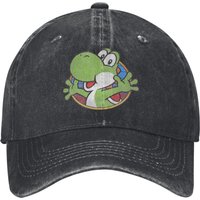 Super Marios Yoshi Color Fade Circle Logo Baseball Cap Fashion Distressed Cotton Snapback Cap Men Women Outdoor Fit Hats Cap