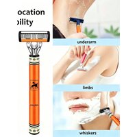 Six Layers Safety Razor for Mens Shaving&Womens Stainless Steel Changeable Shaver for Thick Beards Clean Razor Hair Removal