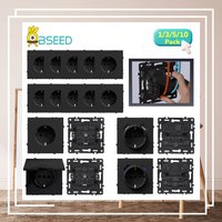 BSEED Socket Modules USB Phone Charge Wall Socket Parts Waterproof Cover Socket Insert Plastic Free Combination E Series Black