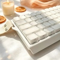 Korean English Crystal Jelly Side Front Printed Keycaps for Mechanical Keyboard 60 75 80 90 100 Layout Key Caps Pink White Blue