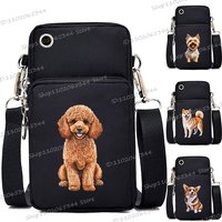 Animal Dog Series Shiba Inu Corgi Poodle Beagle Print Mini Mobile Phone Bag Women Men Cartoon Funny Comic Fashion Crossbody Bags