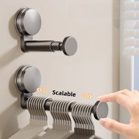 Suction Cup Balcony Hanger Storage, No Need for Punching, Home Multifunctional Hook, ABS Telescopic Hanger, Wall Mounted Shelf
