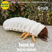 Grub Plush Toy High Fidelity Mealworm Plushie Maggot Peluche Lifelike Stuffed Animals Simulation Doll Kawai Toy Gifts