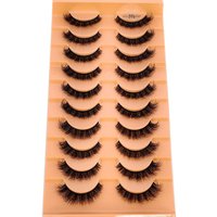 New 7/10 Pairs Faux Mink Eyelashes Handmade False Eyelashes Natural Nude Makeup Simulation Cross Messy Eye 3D Curly Eyelashes
