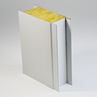 50mm 75mm 100mmFireproof Heat Preservation Sound Insulation Rock Wool Sandwich Panel Wall Roof Sheet Metal Clean Room Panels