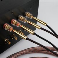 Pair 12AWG Accuphase Speaker Cable OCC Silver Audio Connecting Cable 2 in 2 out Banana Plug High Purity 99.9998% Copper Fever