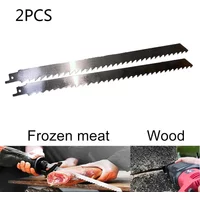 2Pcs 300mm Meat Bone Ice Cutting Reciprocating Saw Blade Stainless Steel Meat Saws Cutter For Cutting Meat Ice Wood Metal