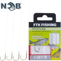 NGB Pre-Tied Snelled Fishing Hooks 10PCS 4#-12# Assortment 60cm Line Barbed Hooks for Freshwater Carp Fishing
