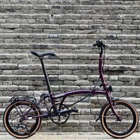AliExpress CRANSTON R9 Purple 16 Inch 9 Speed C-Brake Portable 4130 CRMO Tri Fold Frame 349 Wheel Retro Folding Bike M /S Handlebar